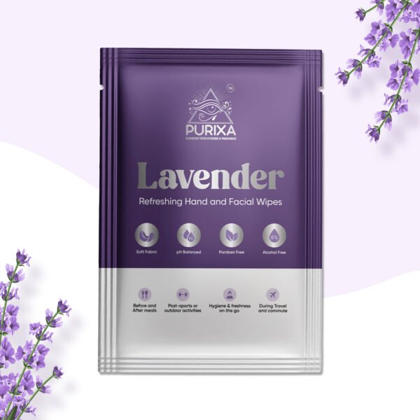 Purixa Lavender Refreshing Wipes