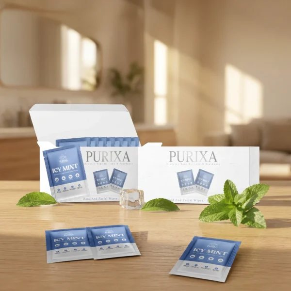 Purixa Icy Mint Refreshing Wipes