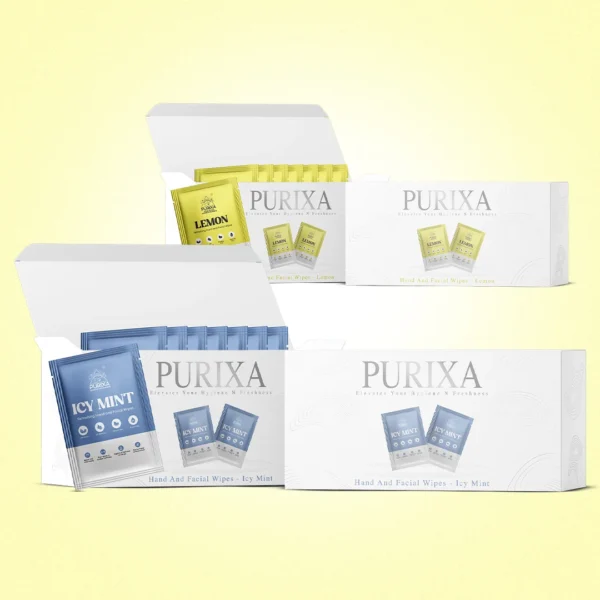 Purixa Icy Mint + Lemon Refreshing Wipes