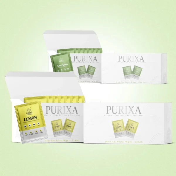 Purixa Lemon + Aloe Vera Refreshing Wipes